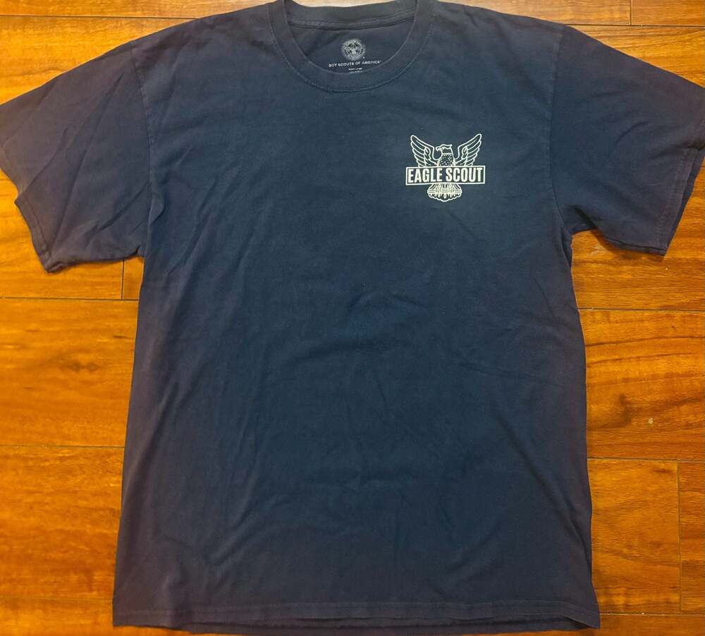 Official Boy Scouts of America Eagle Scout Graphic T-Shirt Navy Blue Adult Large